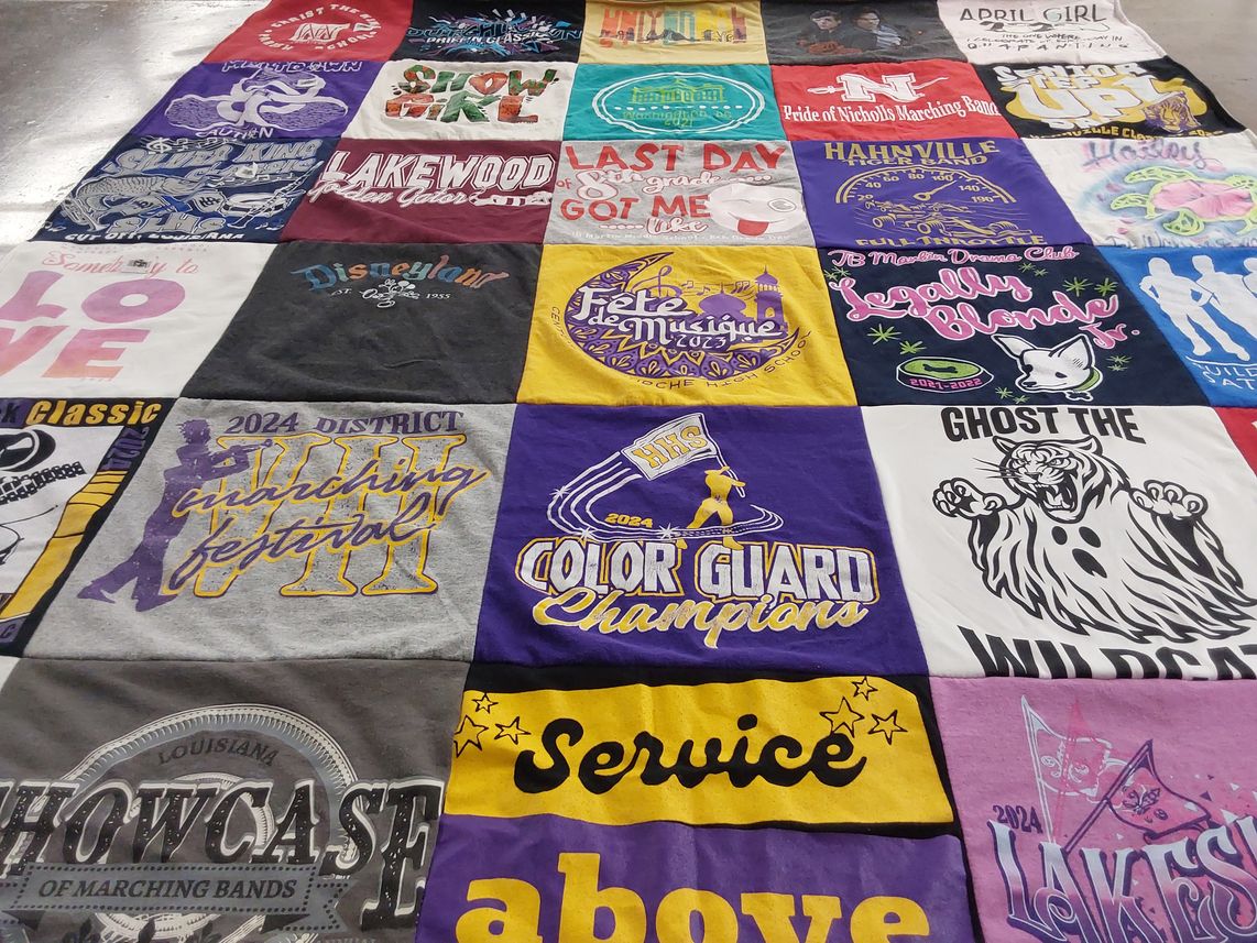 T-shirt quilt featuring hahnville high school, lakewood high school by Heather from LA