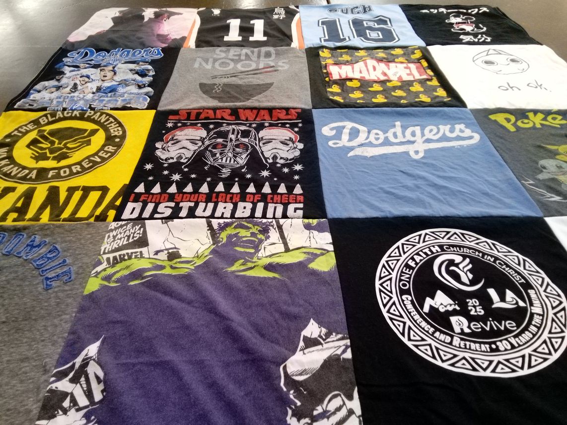 T-shirt quilt featuring los angeles dodgers by Nancy from CA