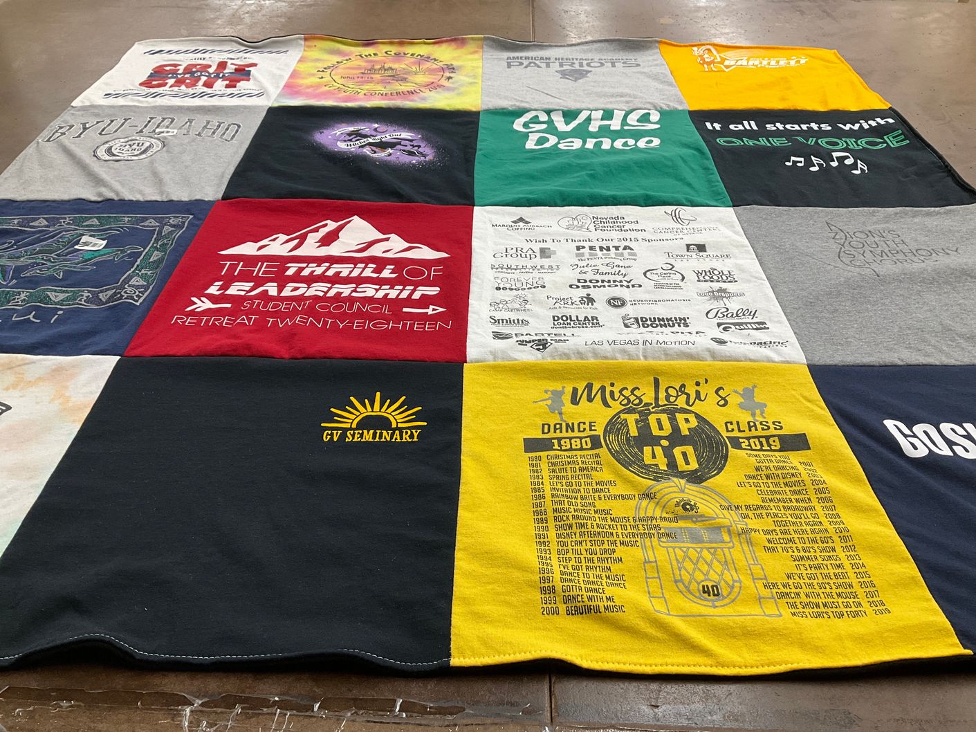 T-shirt quilt from brigham young university-idaho by Becky from NV