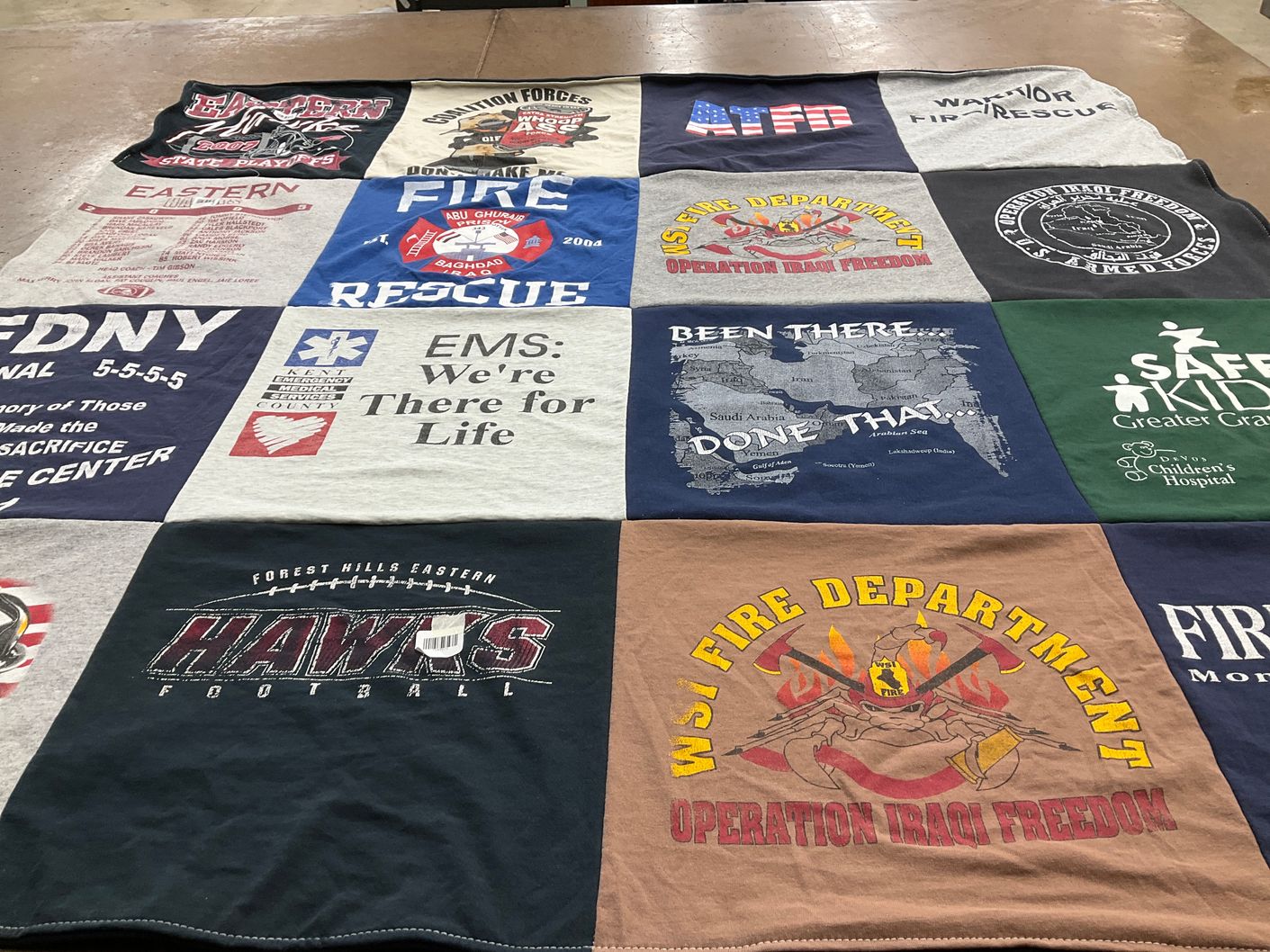 T-shirt quilt featuring forest hills eastern hawks football by Cheryl from MI