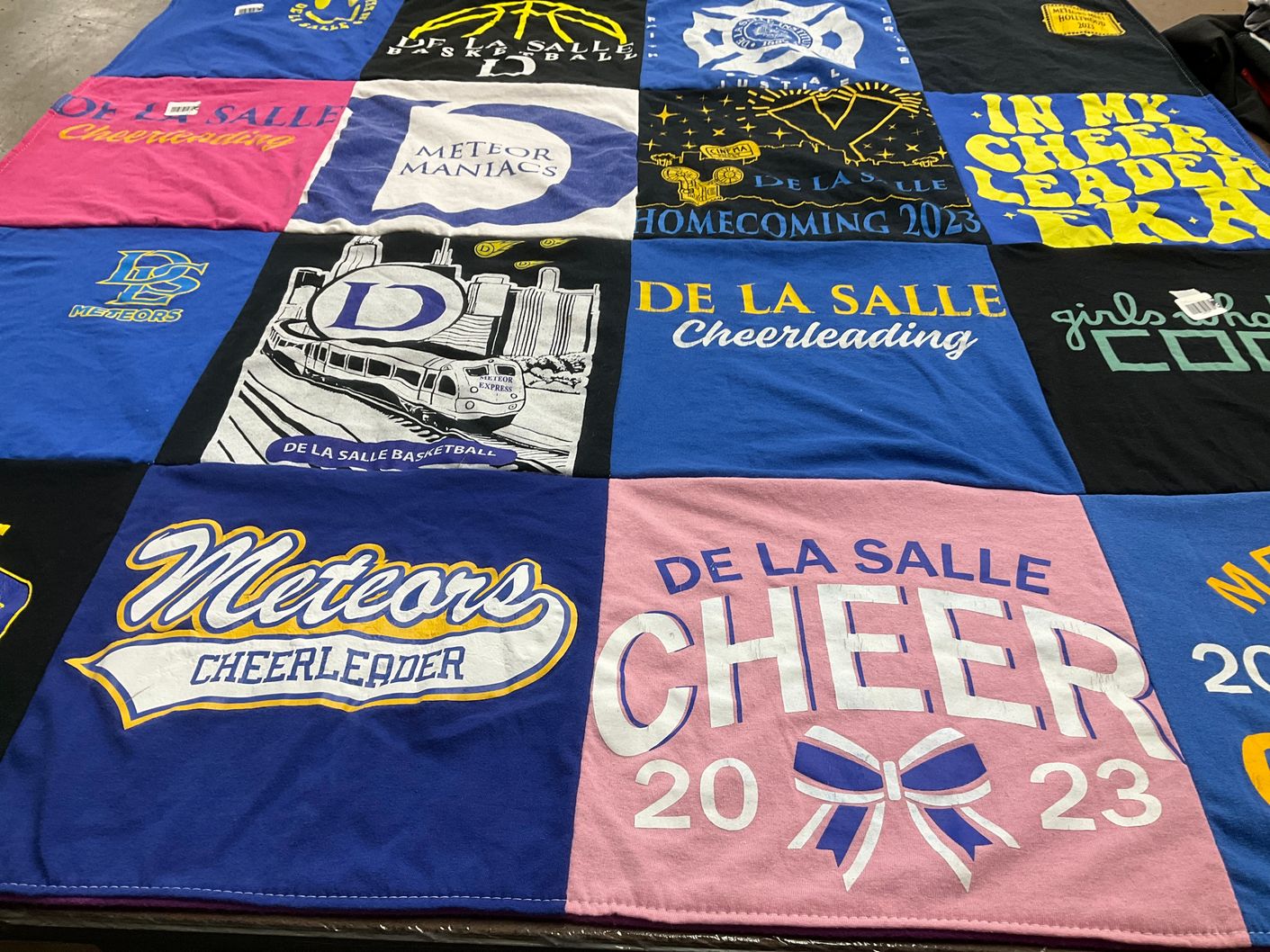 T-shirt quilt featuring de la salle meteors by Shareeta from IL