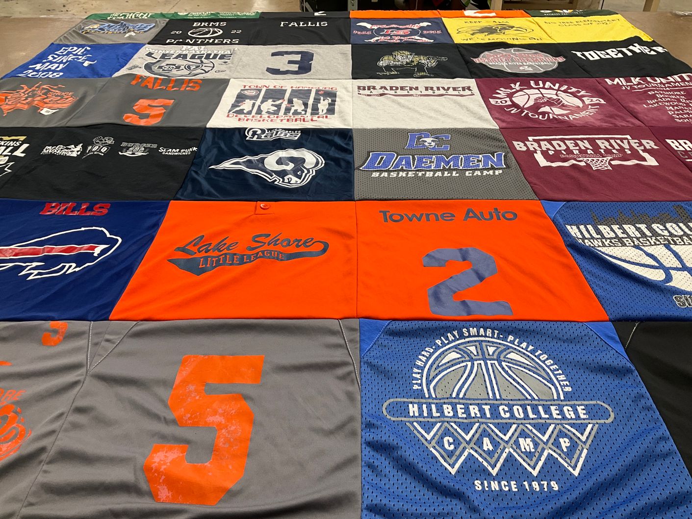T-shirt quilt featuring braden river basketball team by Susan from FL