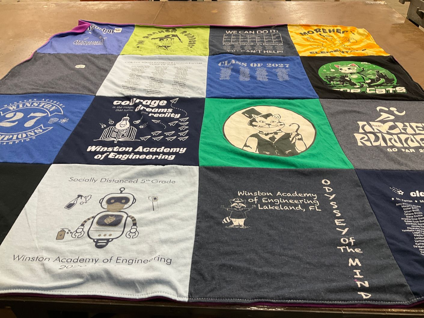 T-shirt quilt from winston academy of engineering by Haylee from FL
