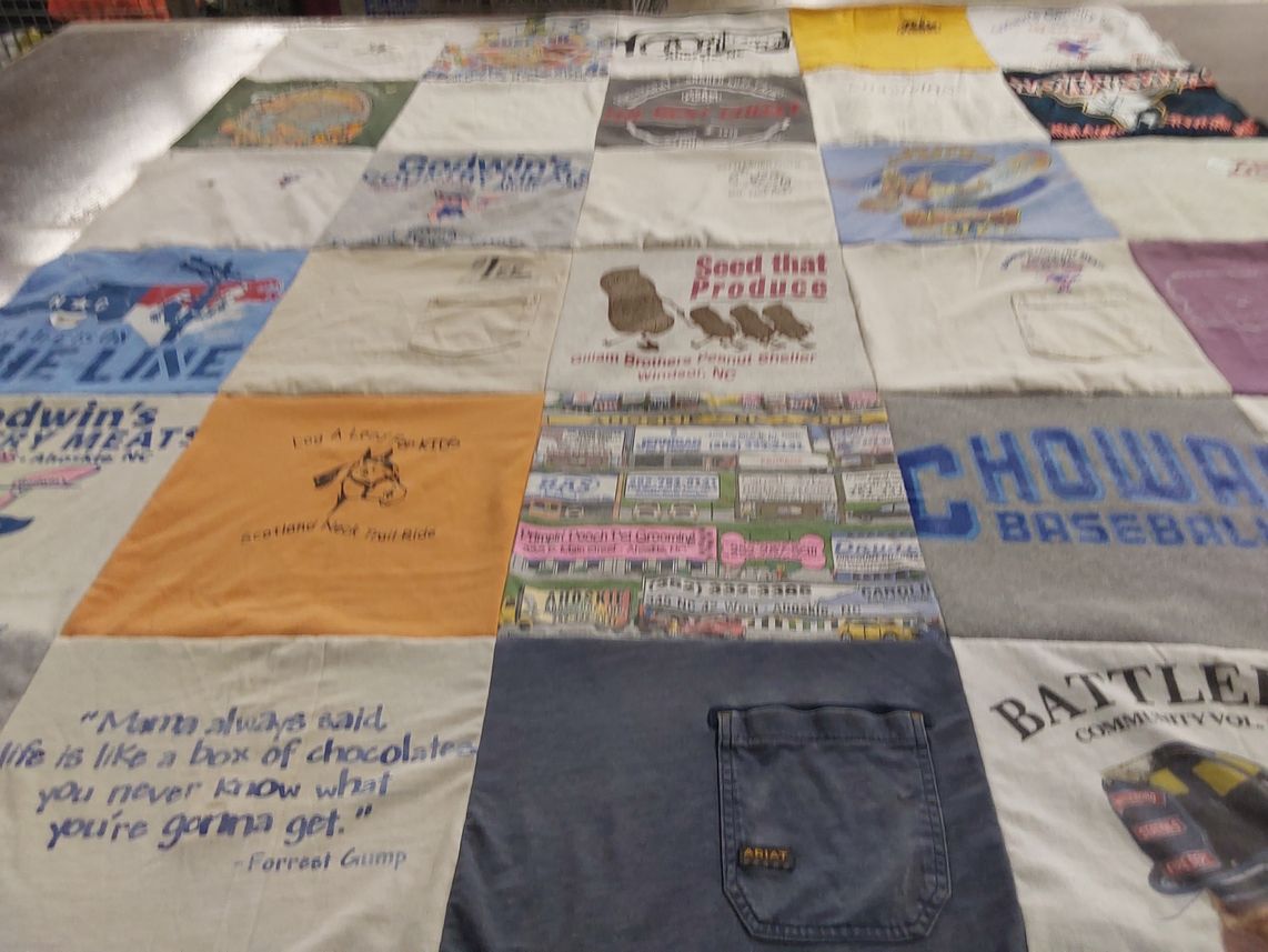 T-shirt quilt from chowan university by jeana from NC