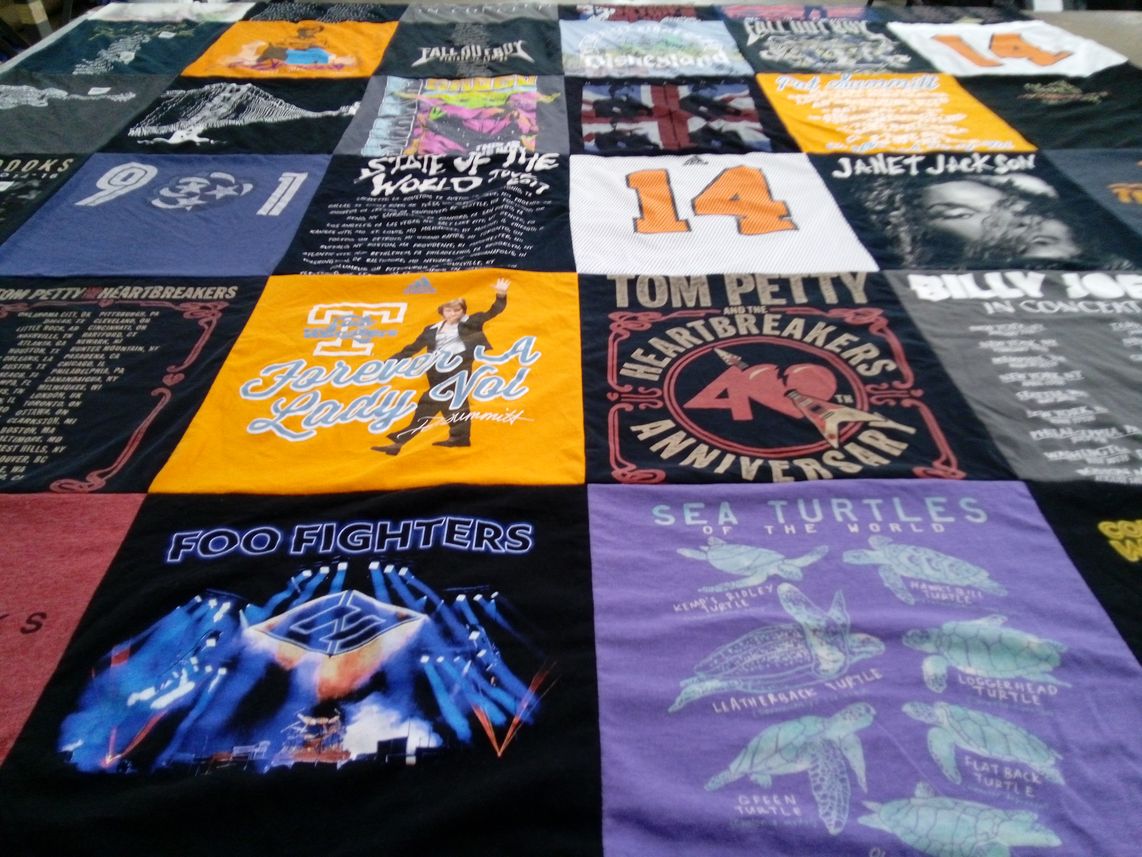 T-shirt quilt from university of tennessee by Beth from TN