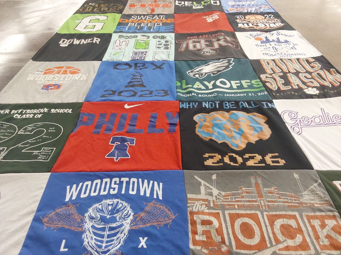T-shirt quilt featuring philadelphia 76ers, philadelphia eagles by Jessica from NJ