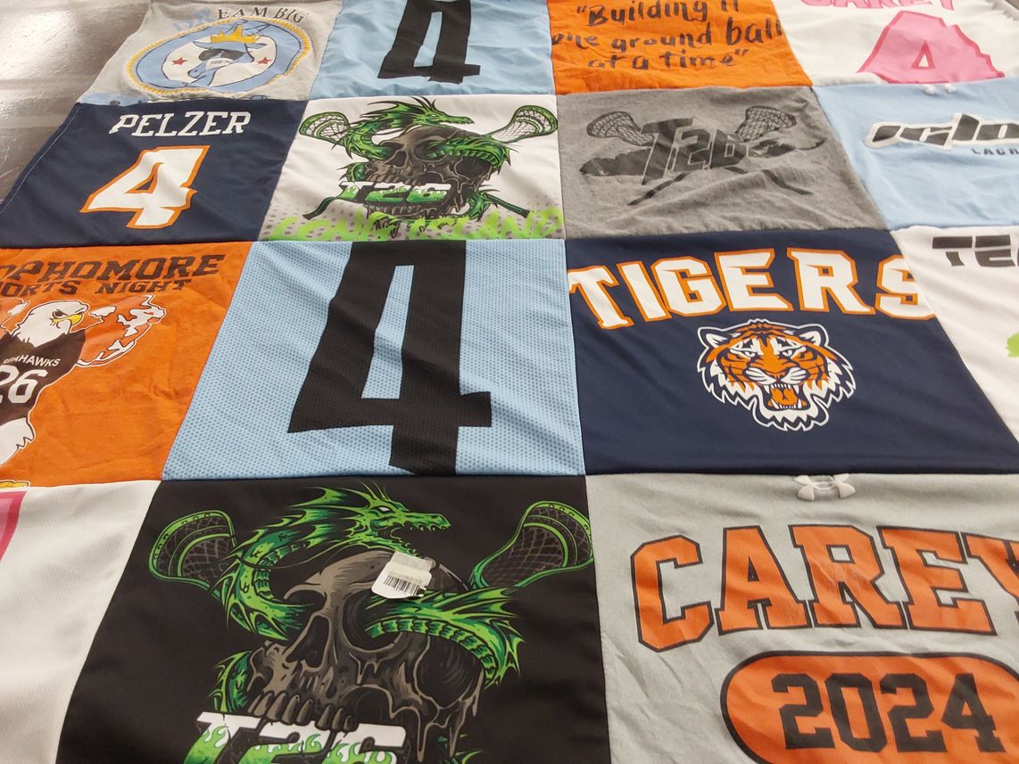 T-shirt quilt featuring carey high school tigers by Mary ann from NY
