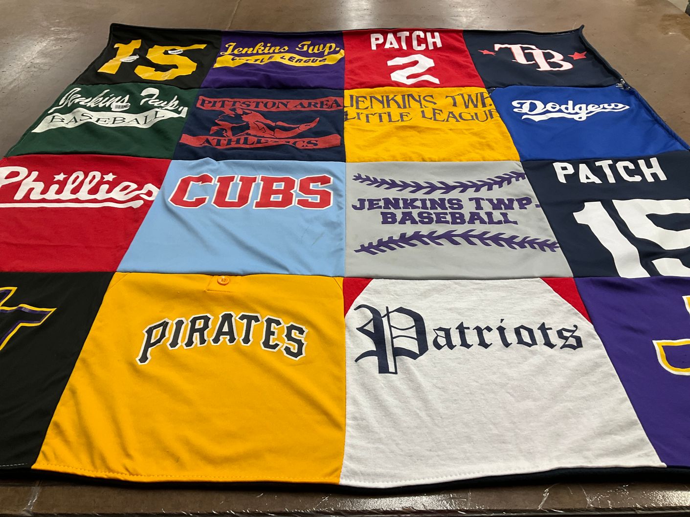 T-shirt quilt with baseball themes by Jacqueline from PA
