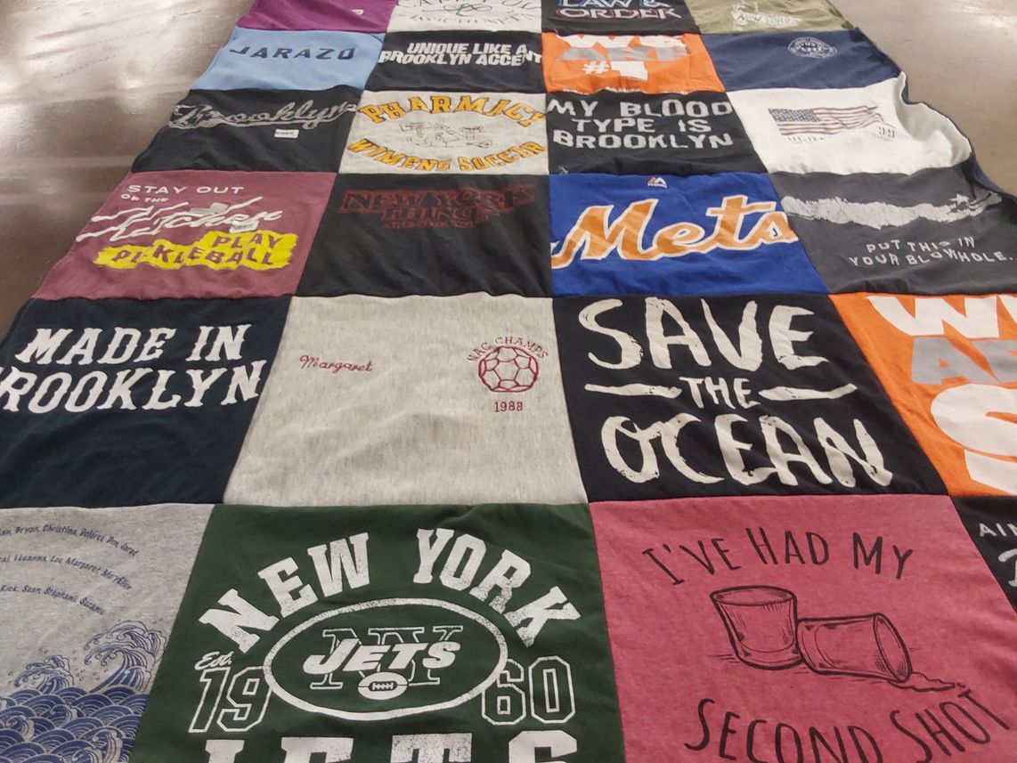 T-shirt quilt featuring new york jets, new york mets by Margaret from NJ