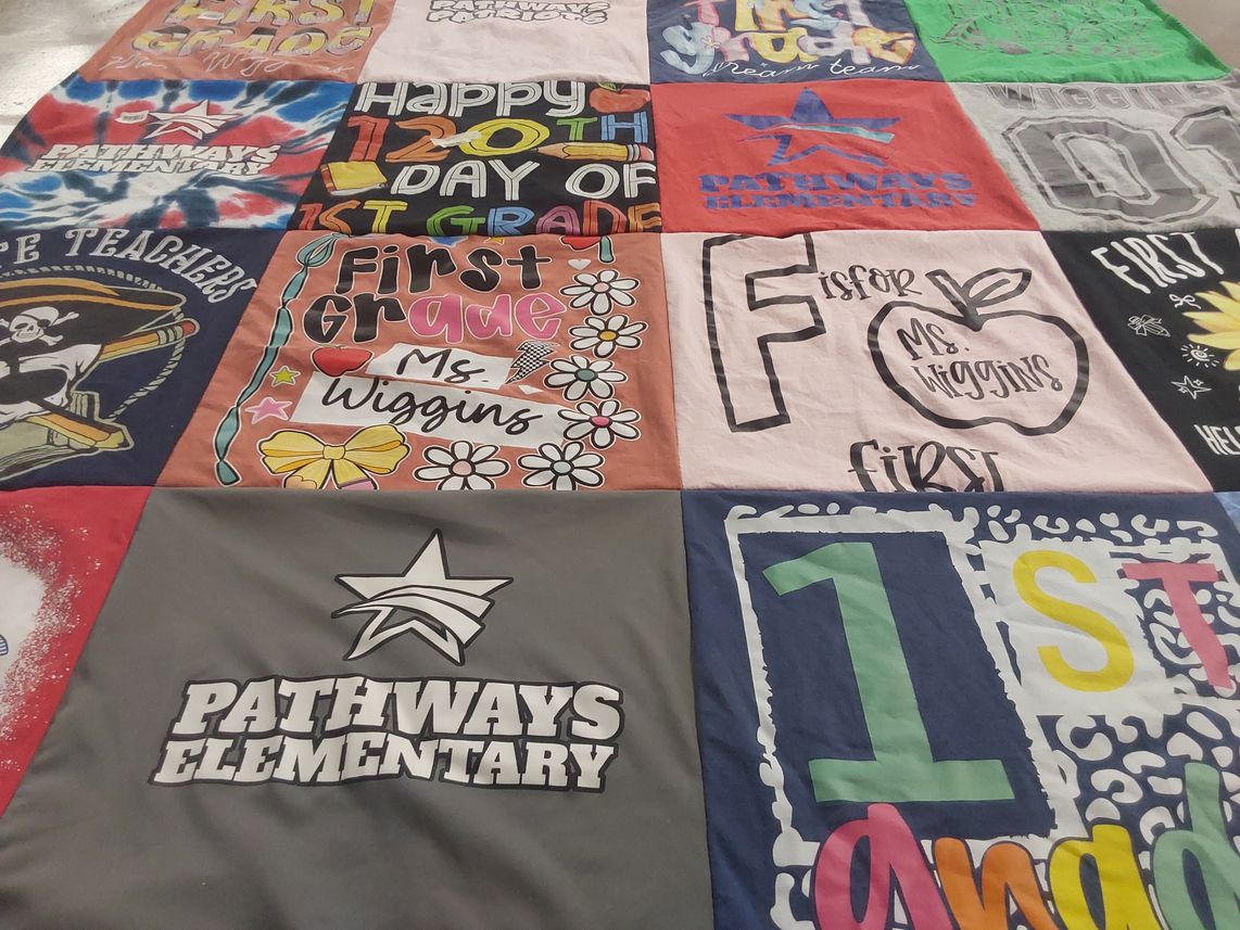 T-shirt quilt from pathways elementary school by Leslie from FL