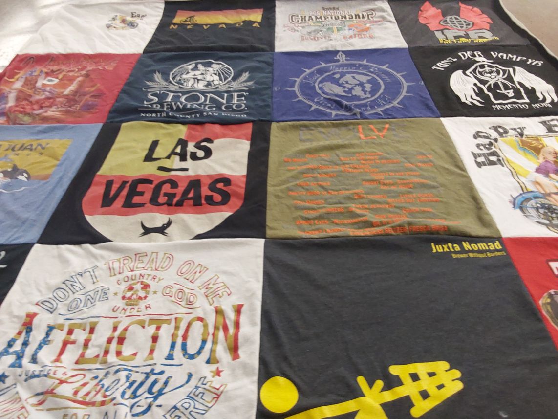 T-shirt quilt with craft beer, las vegas themes by Craig from NV