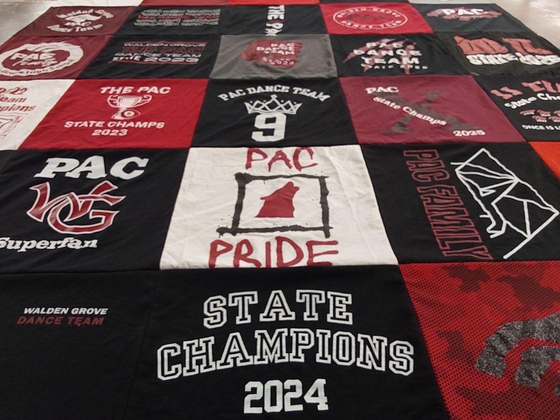 T-shirt quilt featuring walden grove dance team by Katie from MN
