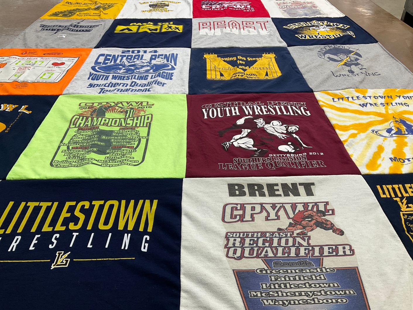 T-shirt quilt featuring littlestown wrestling by Amanda from PA