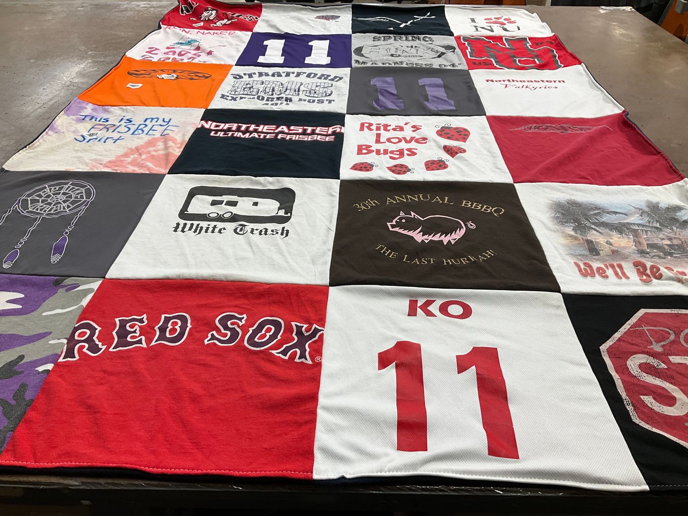 T-shirt quilt from northeastern university by Kelly from CO