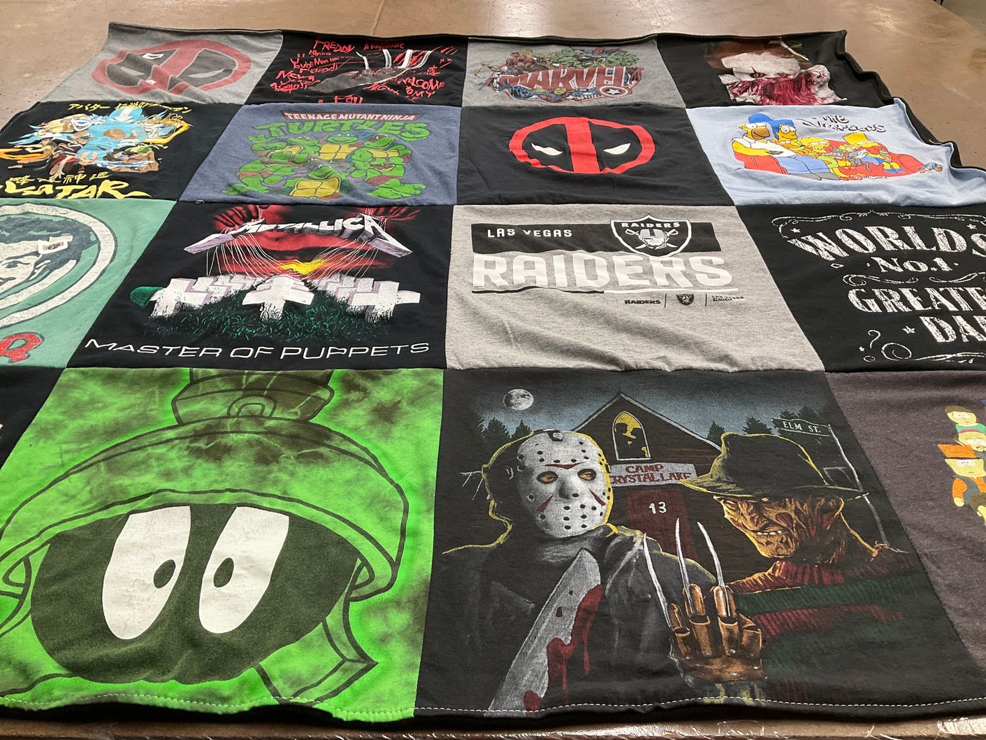 T-shirt quilt featuring las vegas raiders by Chrystina from NY
