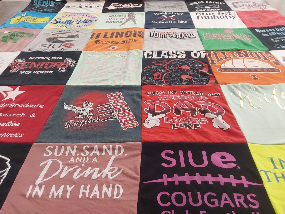 T-shirt quilt featuring illinois volleyball, cougars by Brittany from IL