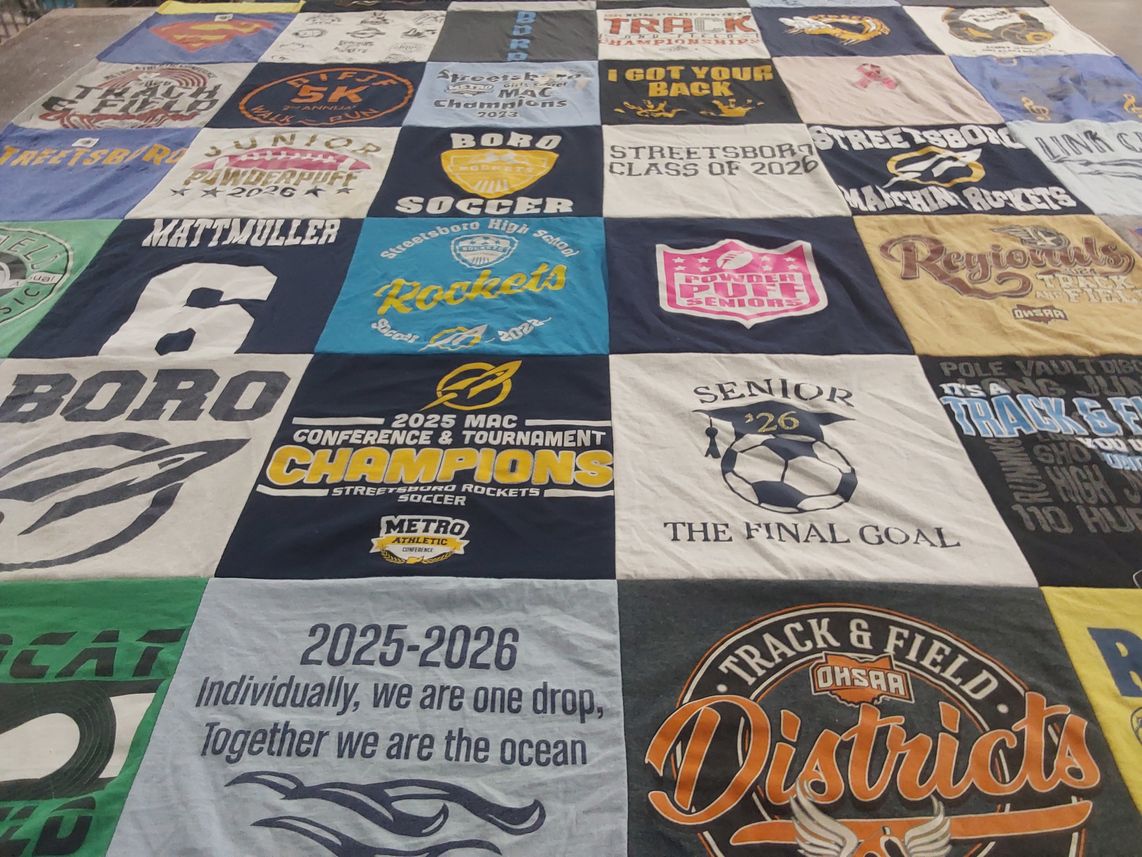 T-shirt quilt featuring streetsboro rockets by dave from OH