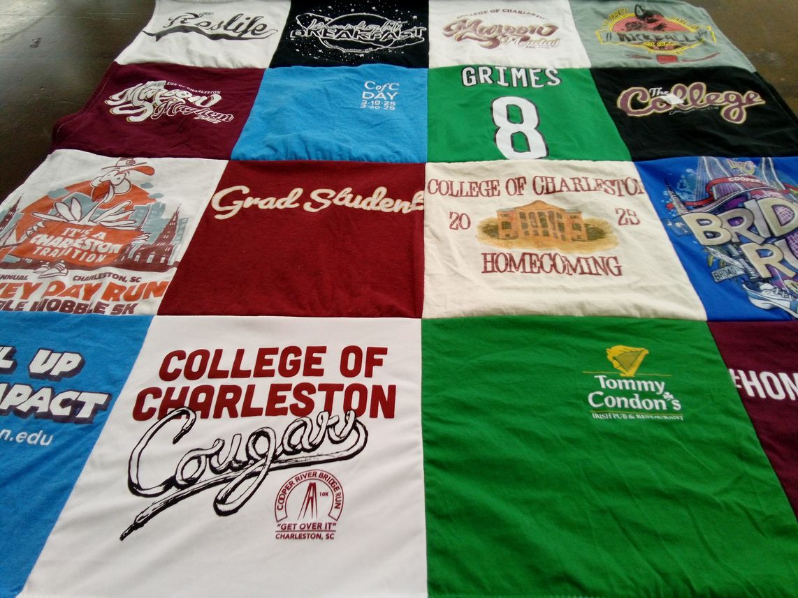 T-shirt quilt from college of charleston by Annie from AR
