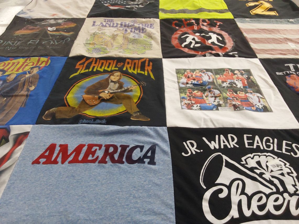 T-shirt quilt from jr war eagles by Amanda from GA