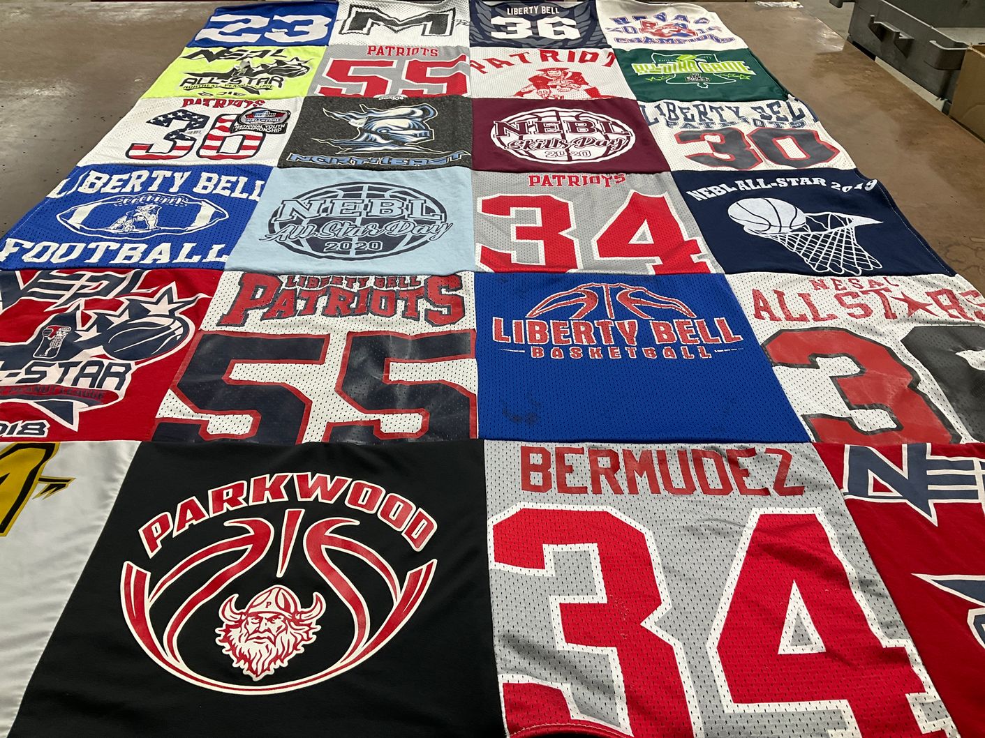 T-shirt quilt featuring nebl all stars, liberty bell patriots by James from PA
