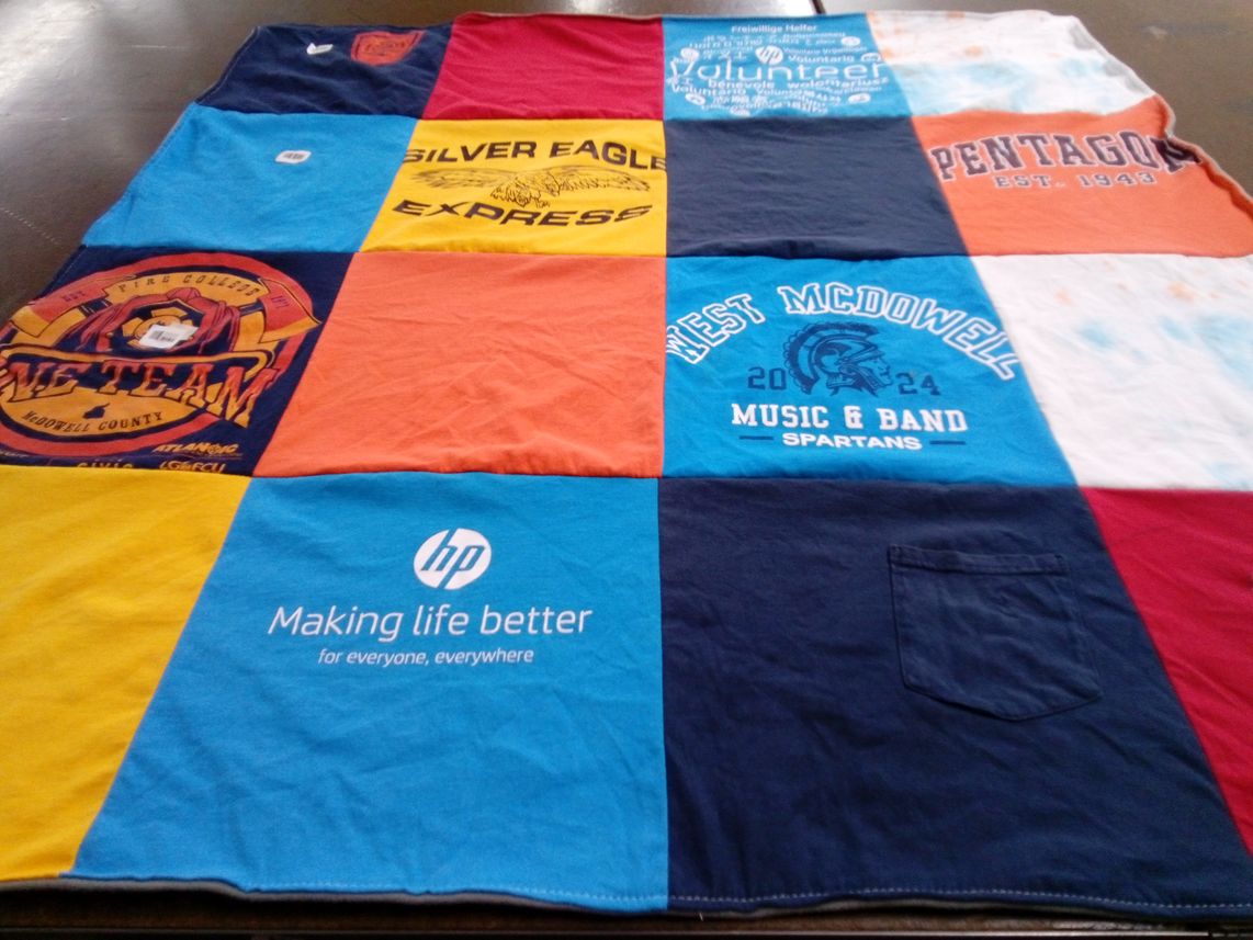 T-shirt quilt featuring spartans by Betsy from NC