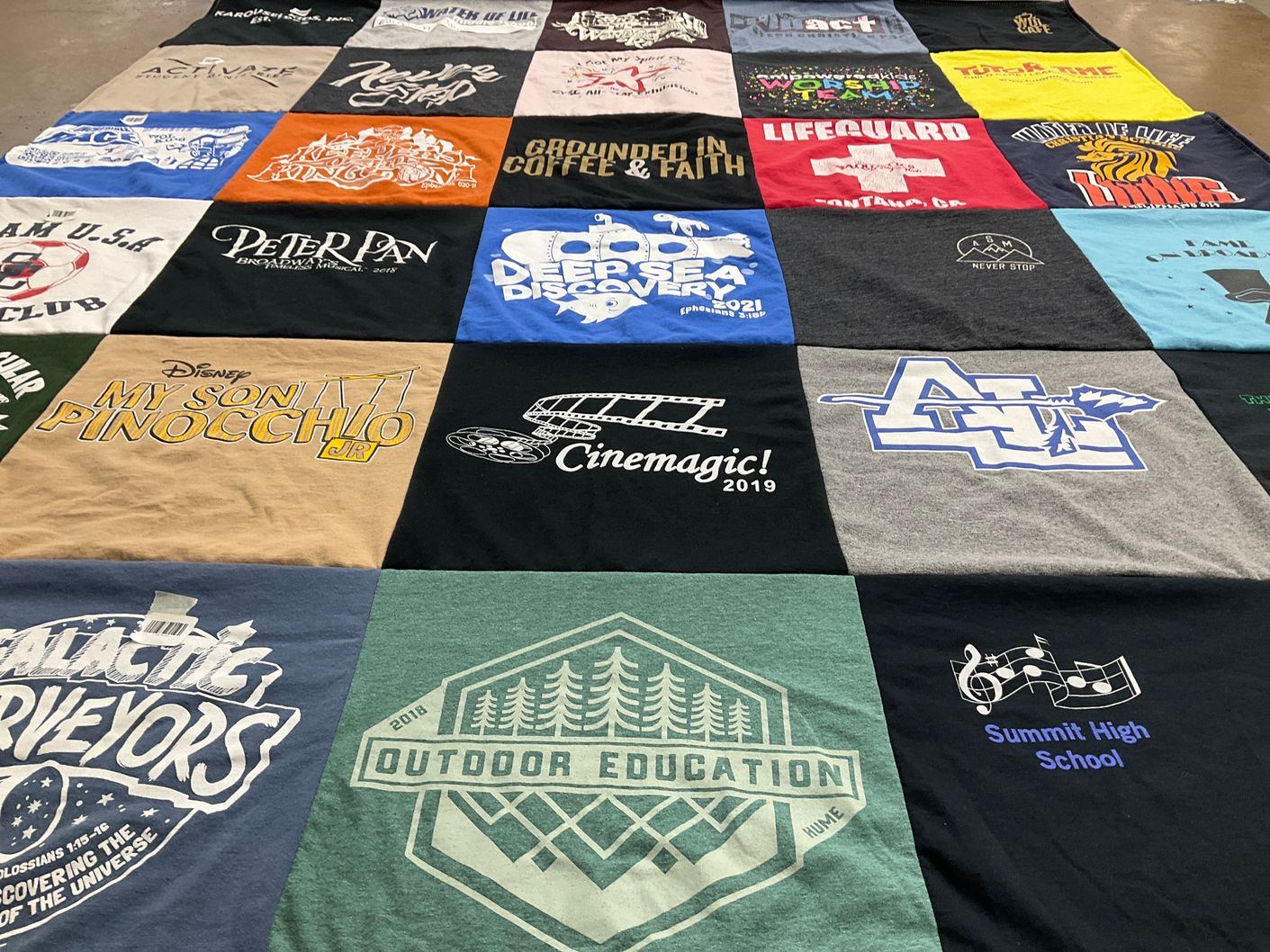 T-shirt quilt from summit high school by Annette from CA