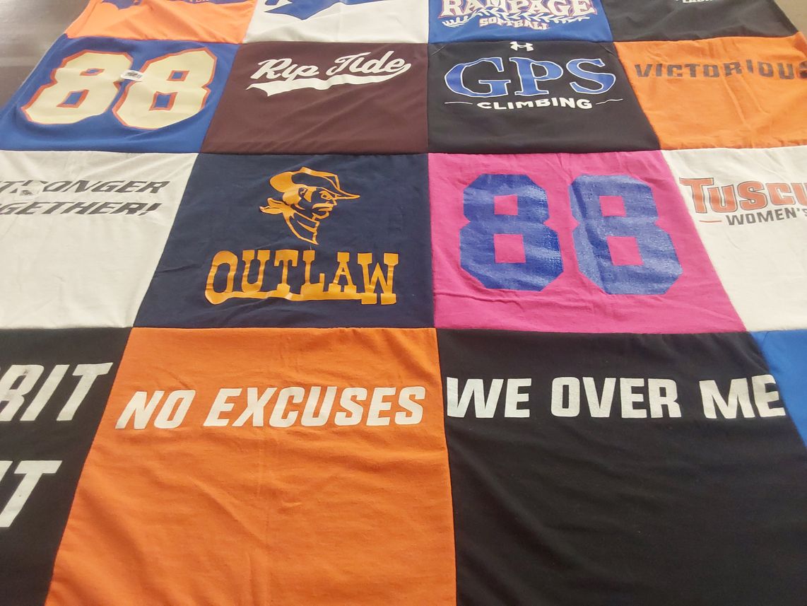 T-shirt quilt from tusculum university by Taylor from VA