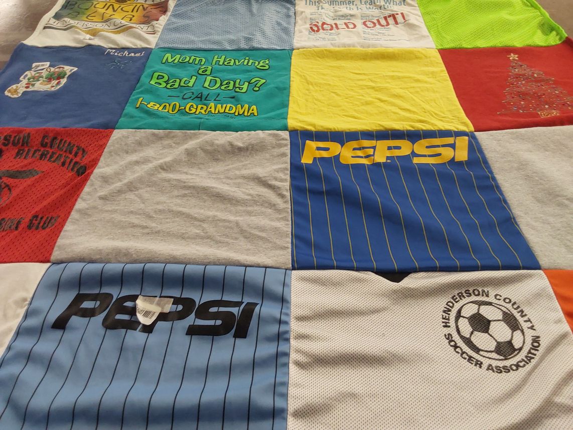 T-shirt quilt with soccer themes by Jacqueline from NC
