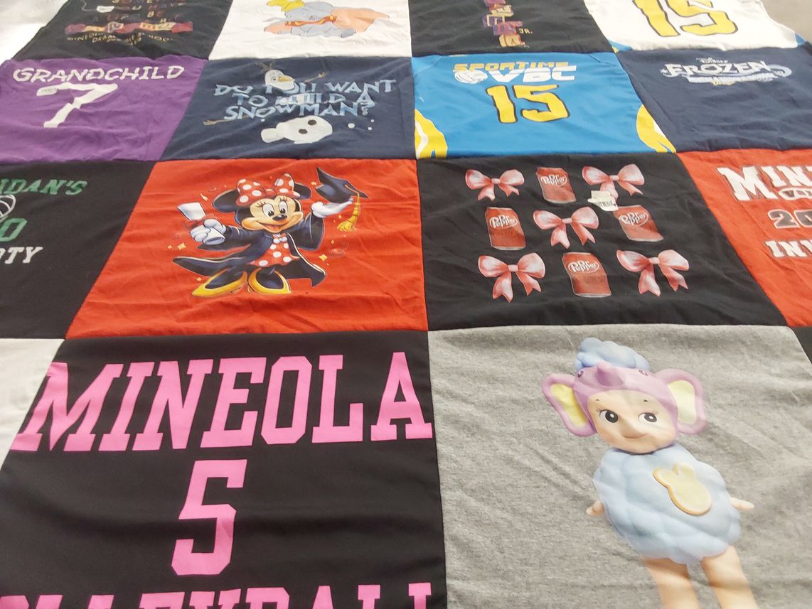 T-shirt quilt featuring mineola little league by Donna from NY