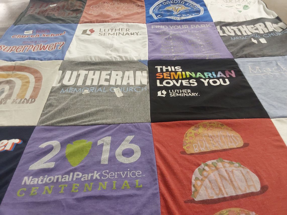 T-shirt quilt from luther seminary by Tami from SD