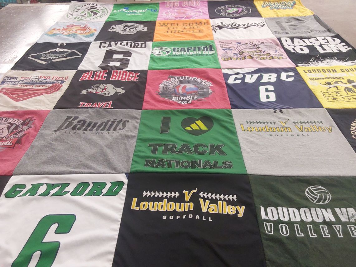 T-shirt quilt featuring loudoun valley softball, bandits by Arlene from VA