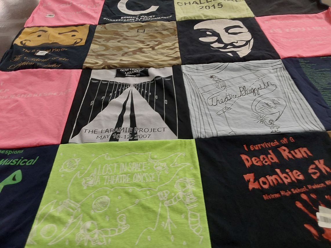 T-shirt quilt from nine high school by Eileen from NH