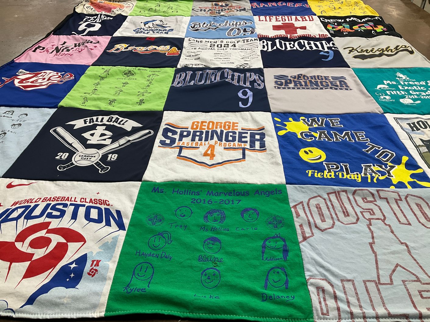 T-shirt quilt featuring houston astros, george springer baseball program by Pebbles from TX