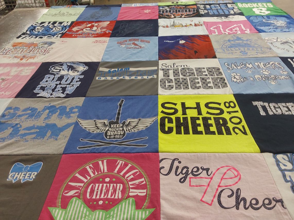T-shirt quilt featuring salem tigers by Waynetta from MO