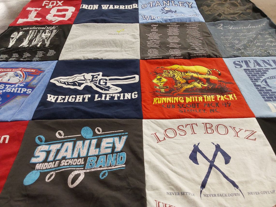 T-shirt quilt from stanley middle school by Lauren from NC