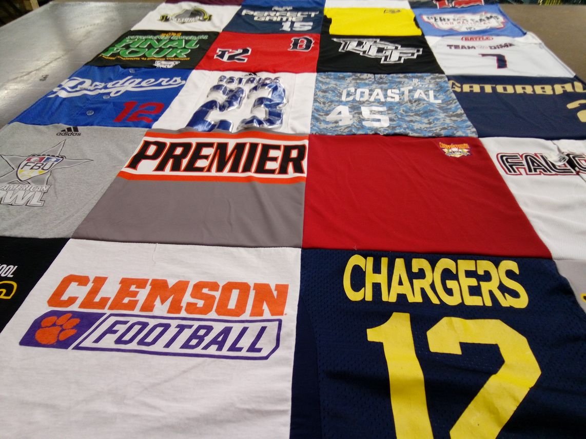 T-shirt quilt featuring clemson tigers football, ucf knights by Kerri from FL