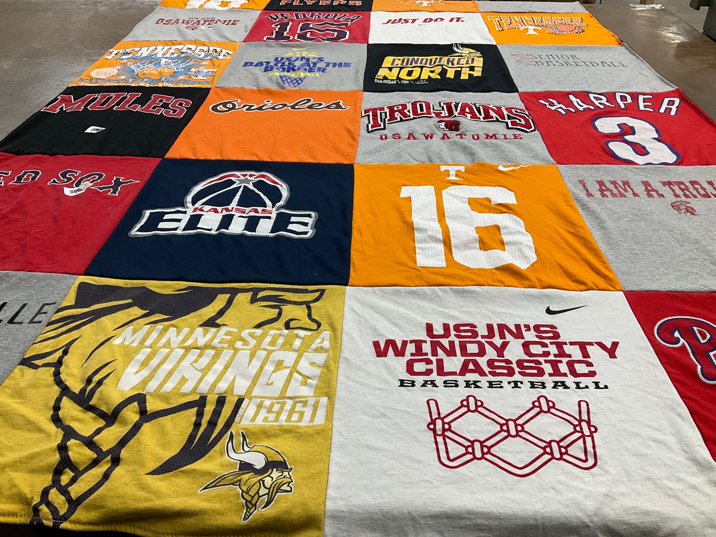 T-shirt quilt featuring minnesota vikings by Isabella from KS