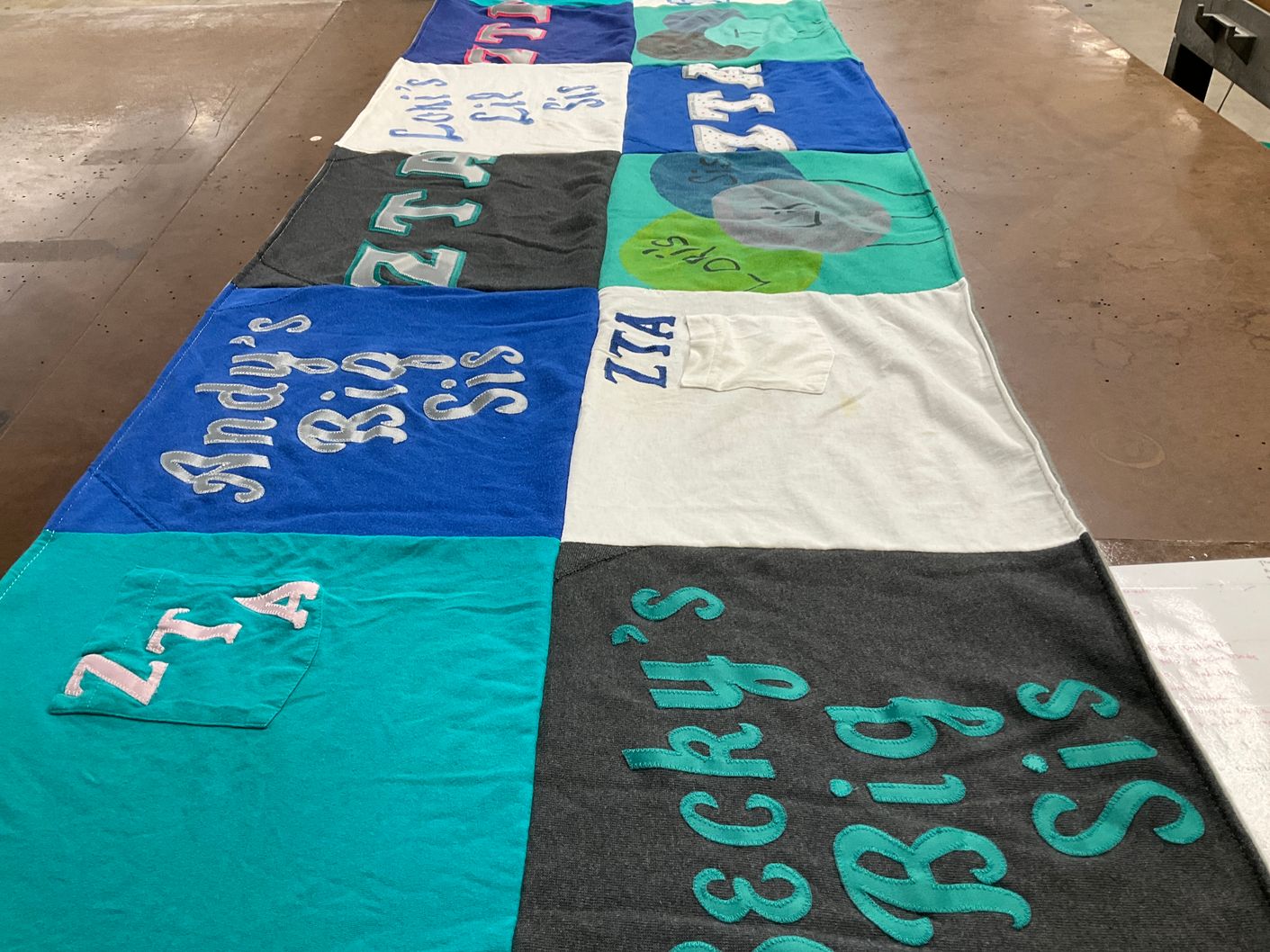 T-shirt quilt with sorority, sisterhood themes by Janet from SC