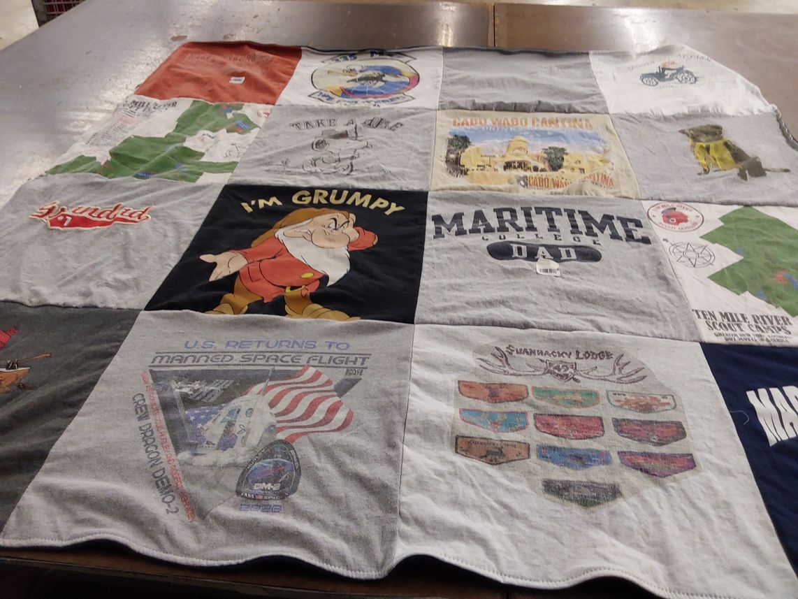 T-shirt quilt from maritime college by Kimberly from NY