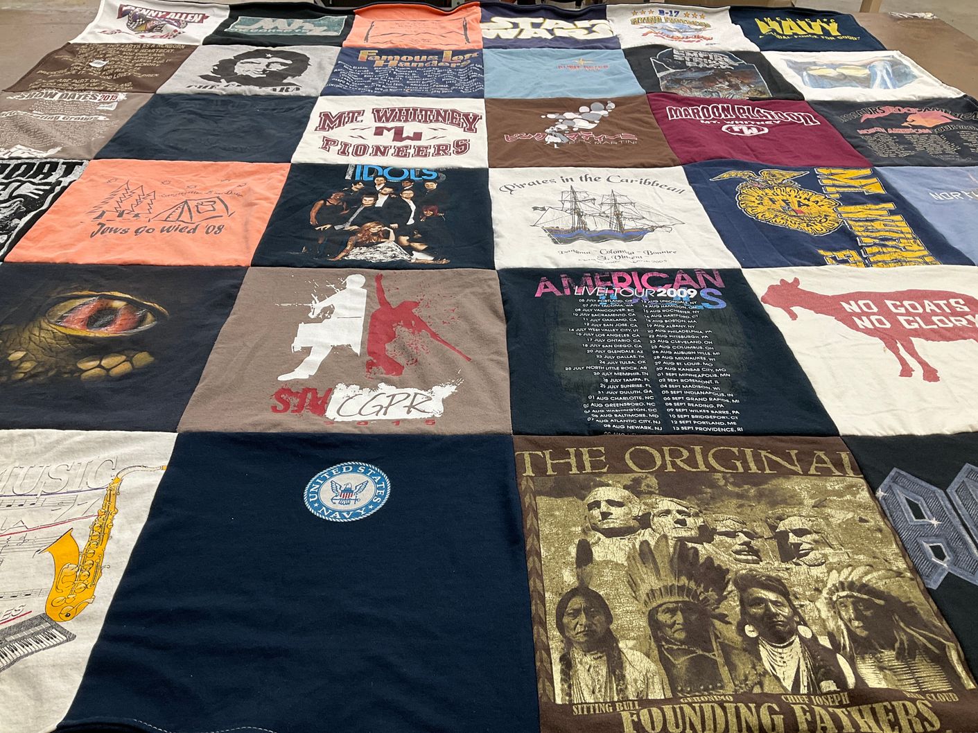 T-shirt quilt from mount whitney high school by Heather from CA