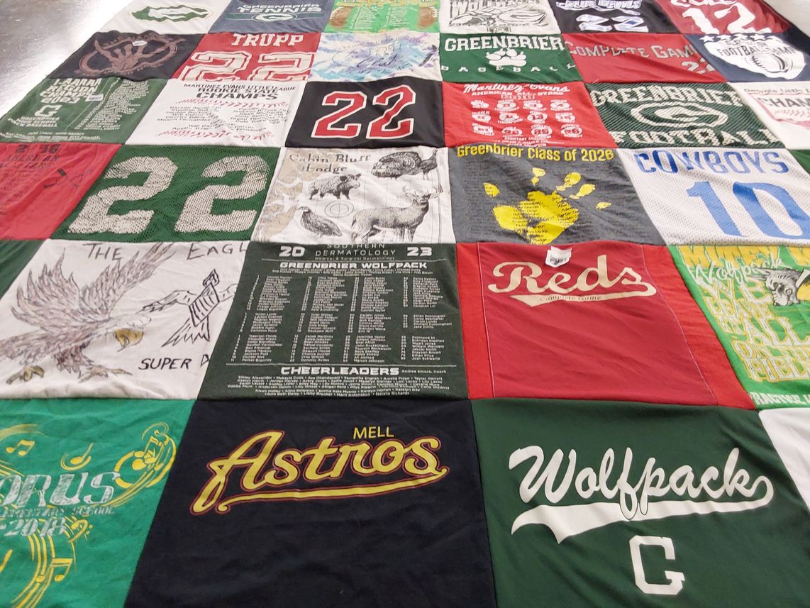 T-shirt quilt featuring greenbrier wolfpack by Stephanie from GA