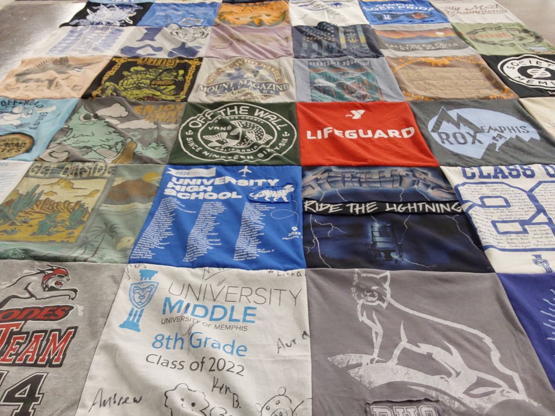 T-shirt quilt featuring memphis rox by Bridgette from TN