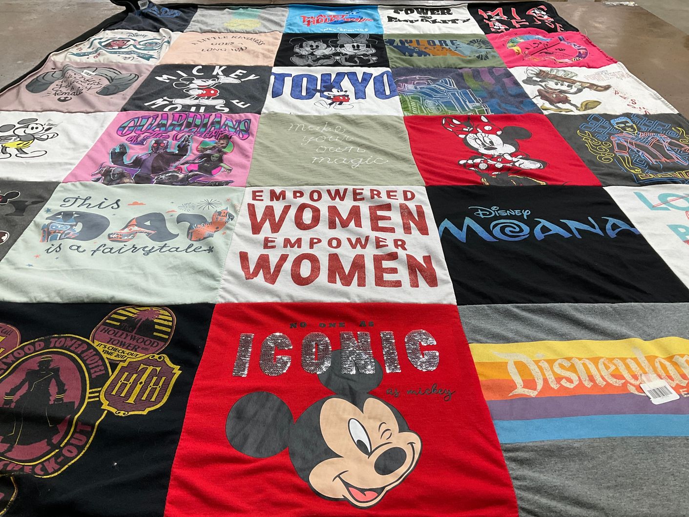 T-shirt quilt with disney, animation themes by EARLINE  from CA