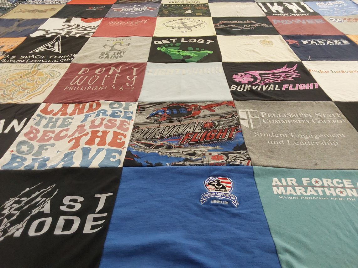 T-shirt quilt from pellissippi state community college by Ashley from OK