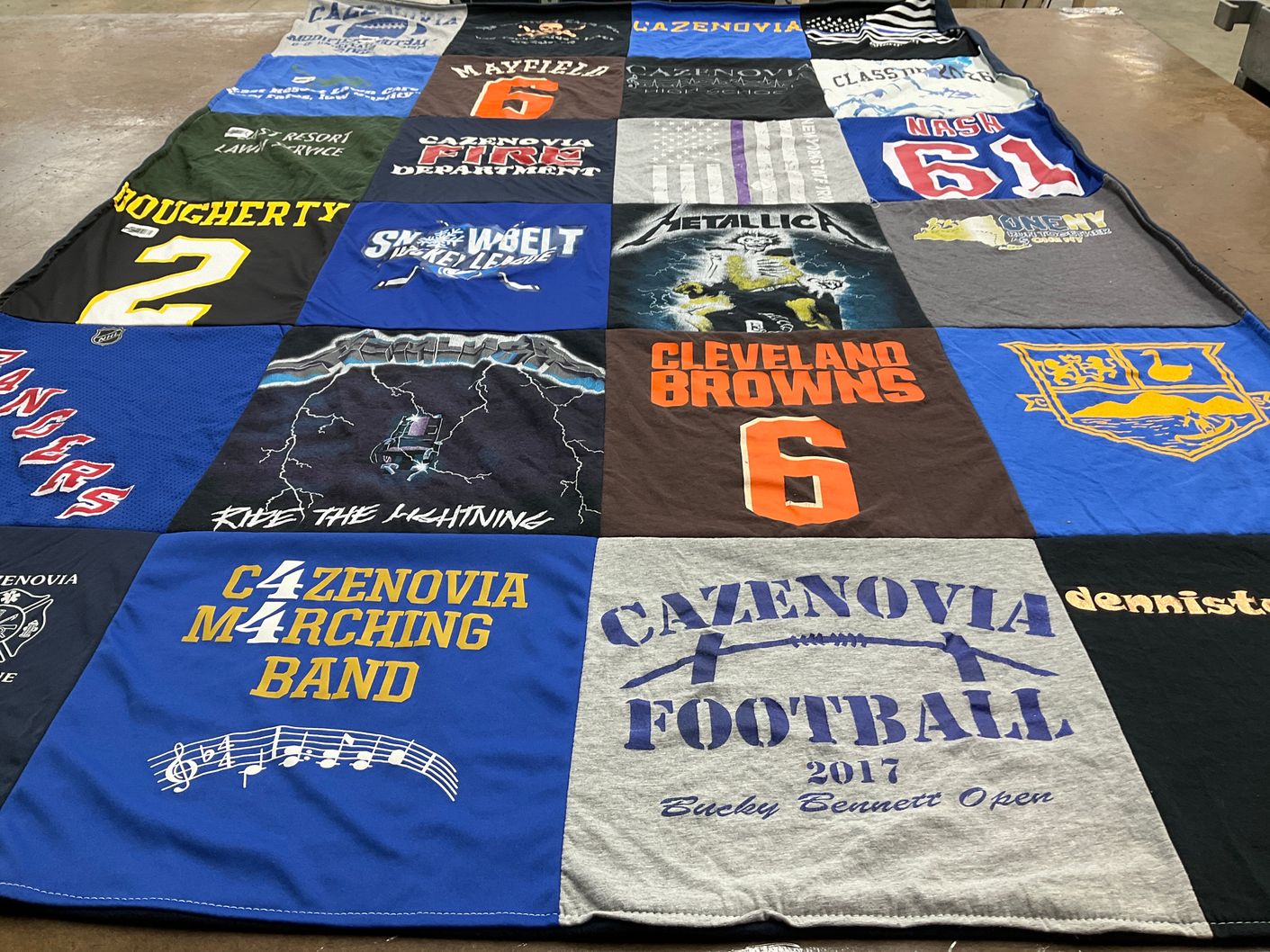 T-shirt quilt featuring cleveland browns football by Bridget from NY