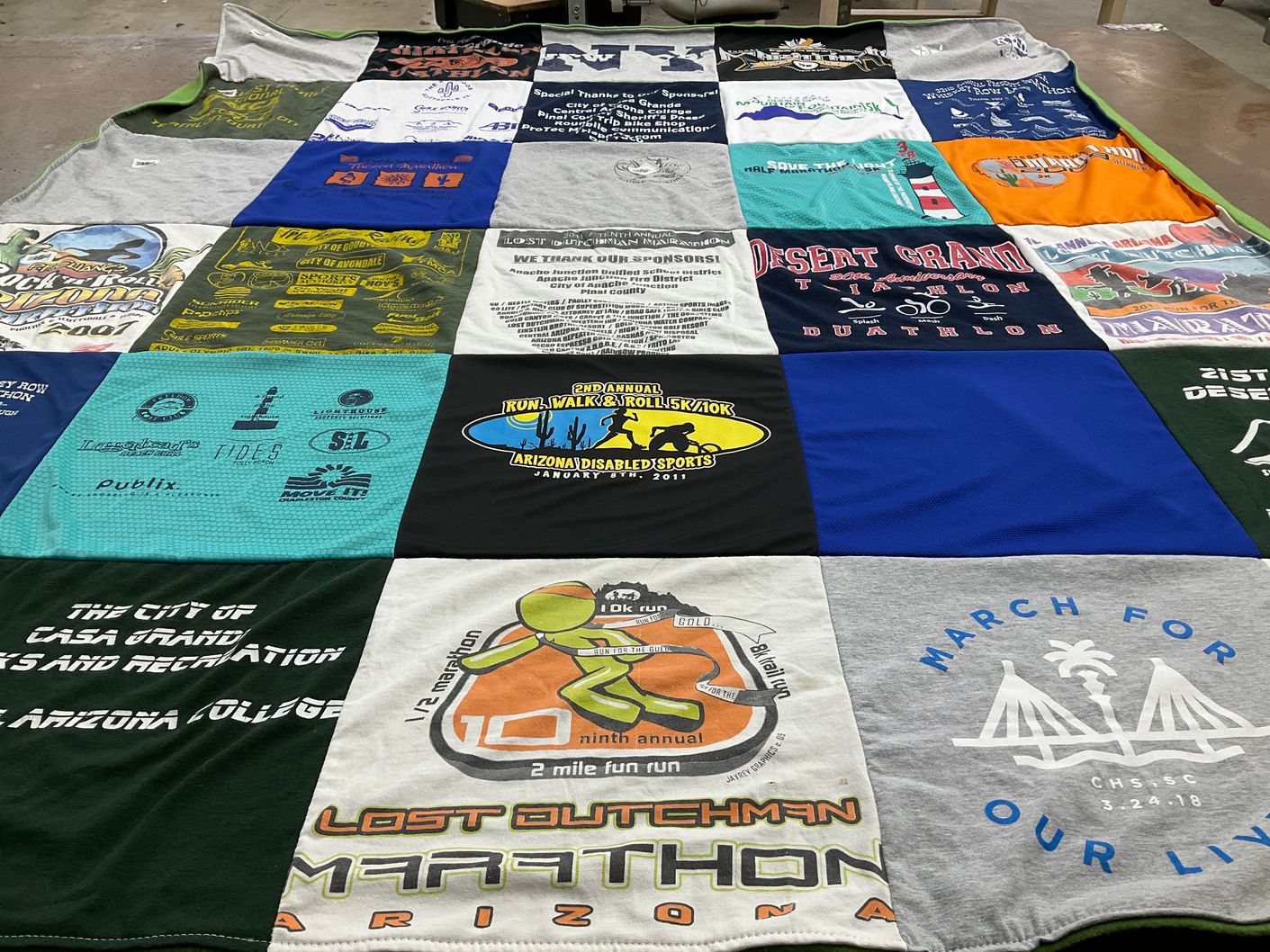 T-shirt quilt from arizona college by Tina from SC