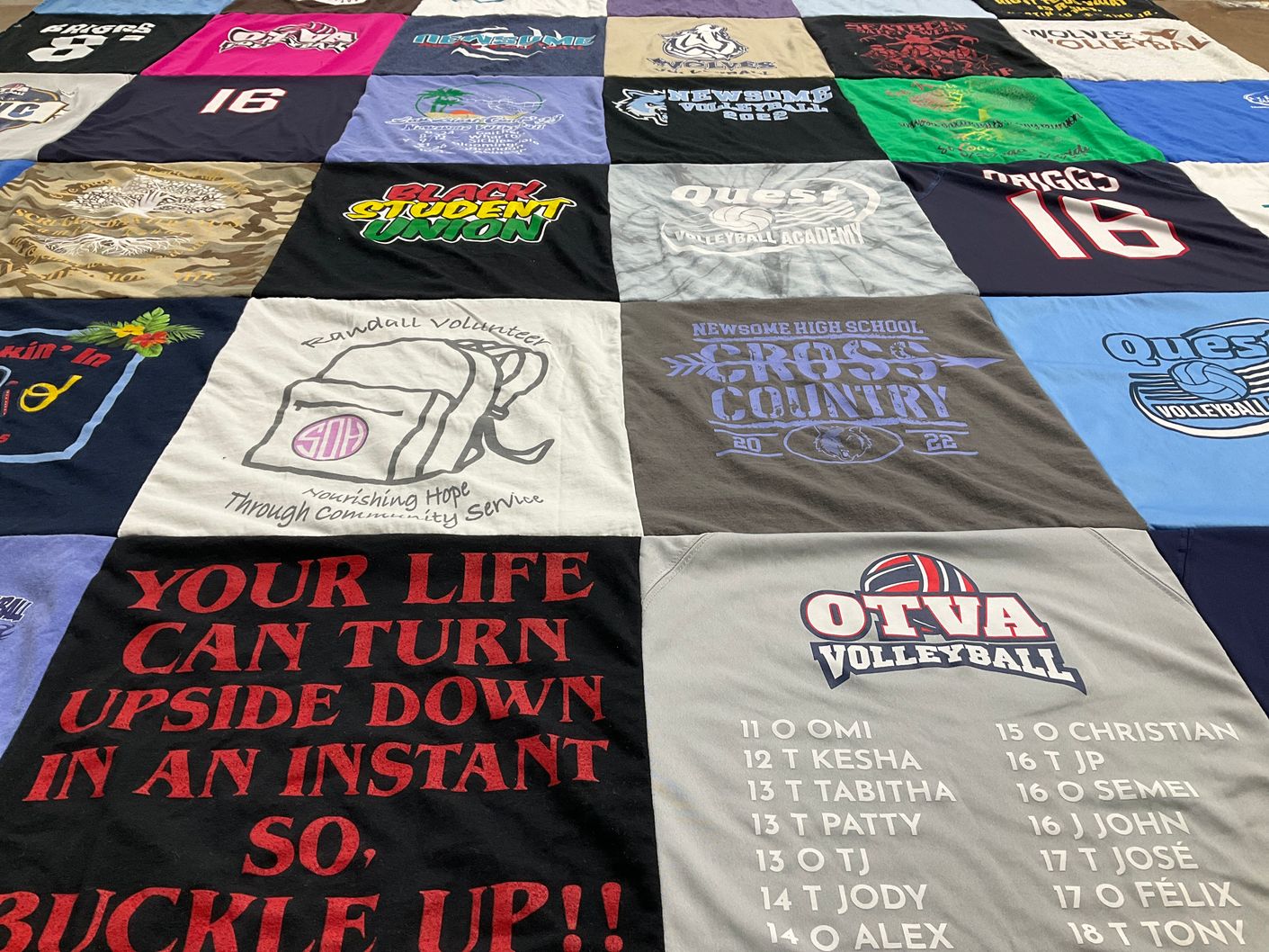 T-shirt quilt featuring otva volleyball, quest volleyball academy by Marcella from FL