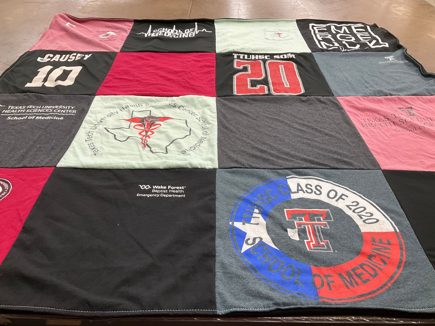 T-shirt quilt from texas tech university health sciences center by Jordan from NC