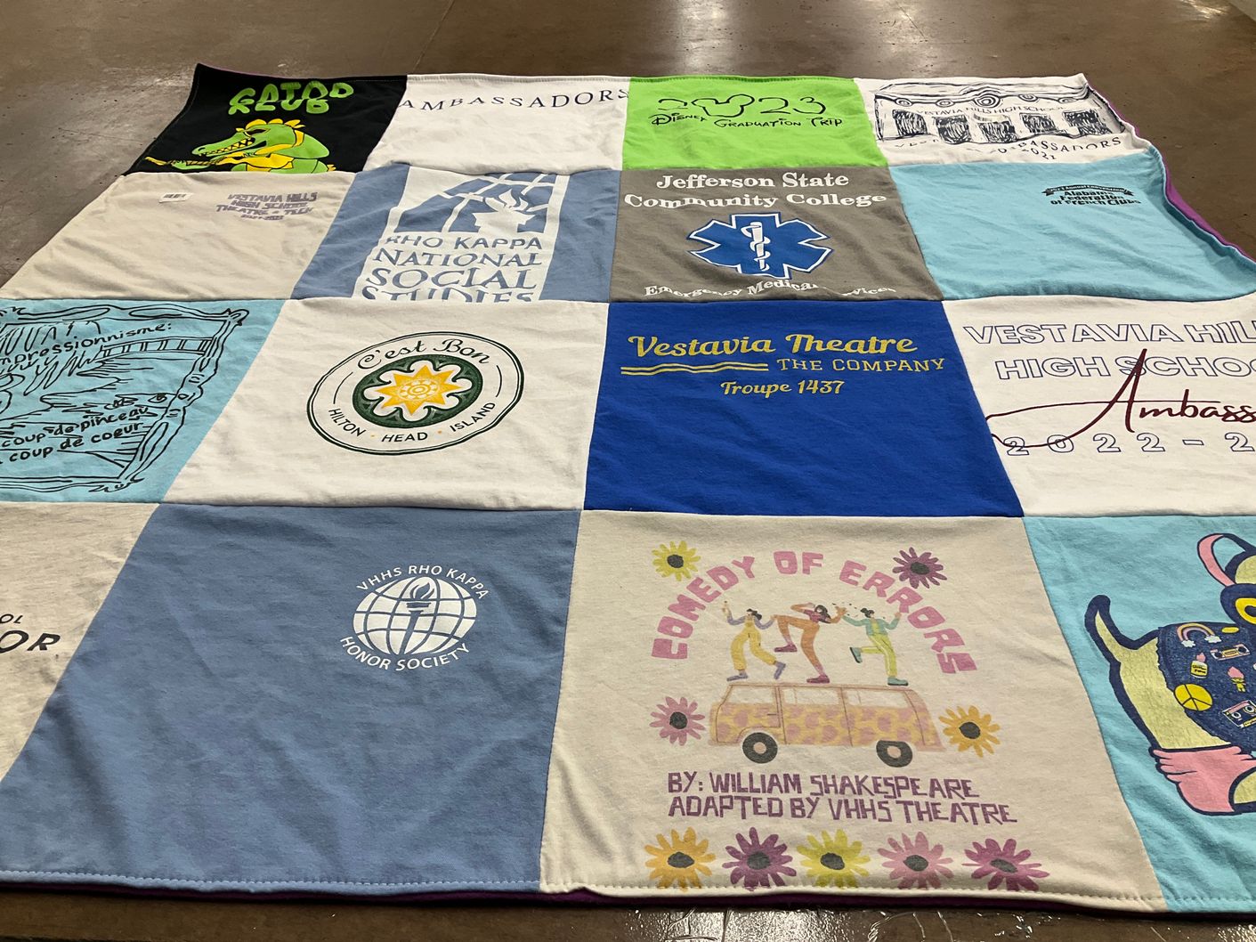 T-shirt quilt from jefferson state community college, vestavia hills high school by kelley from AL