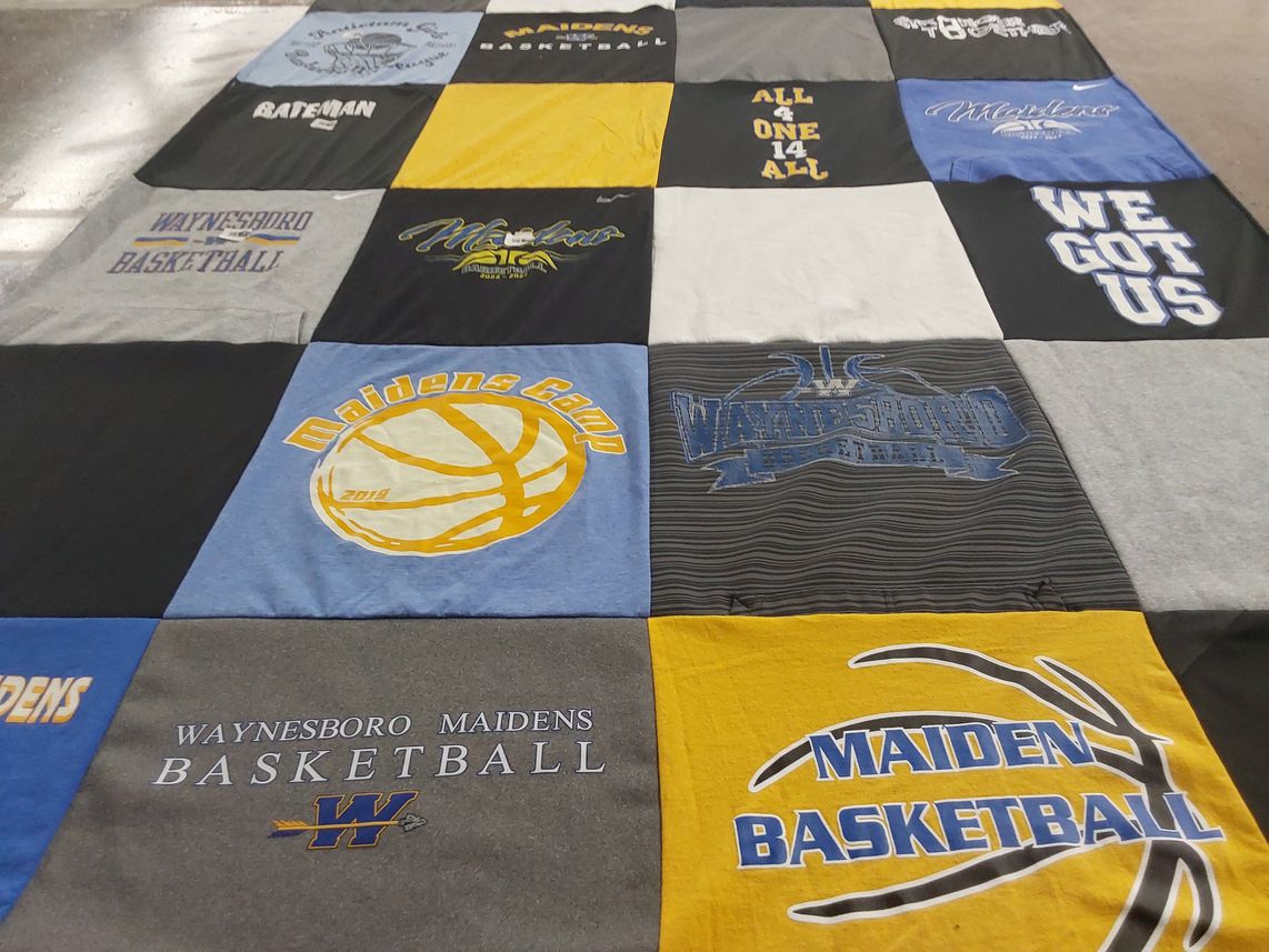 T-shirt quilt featuring waynesboro maidens basketball by Ethel from PA